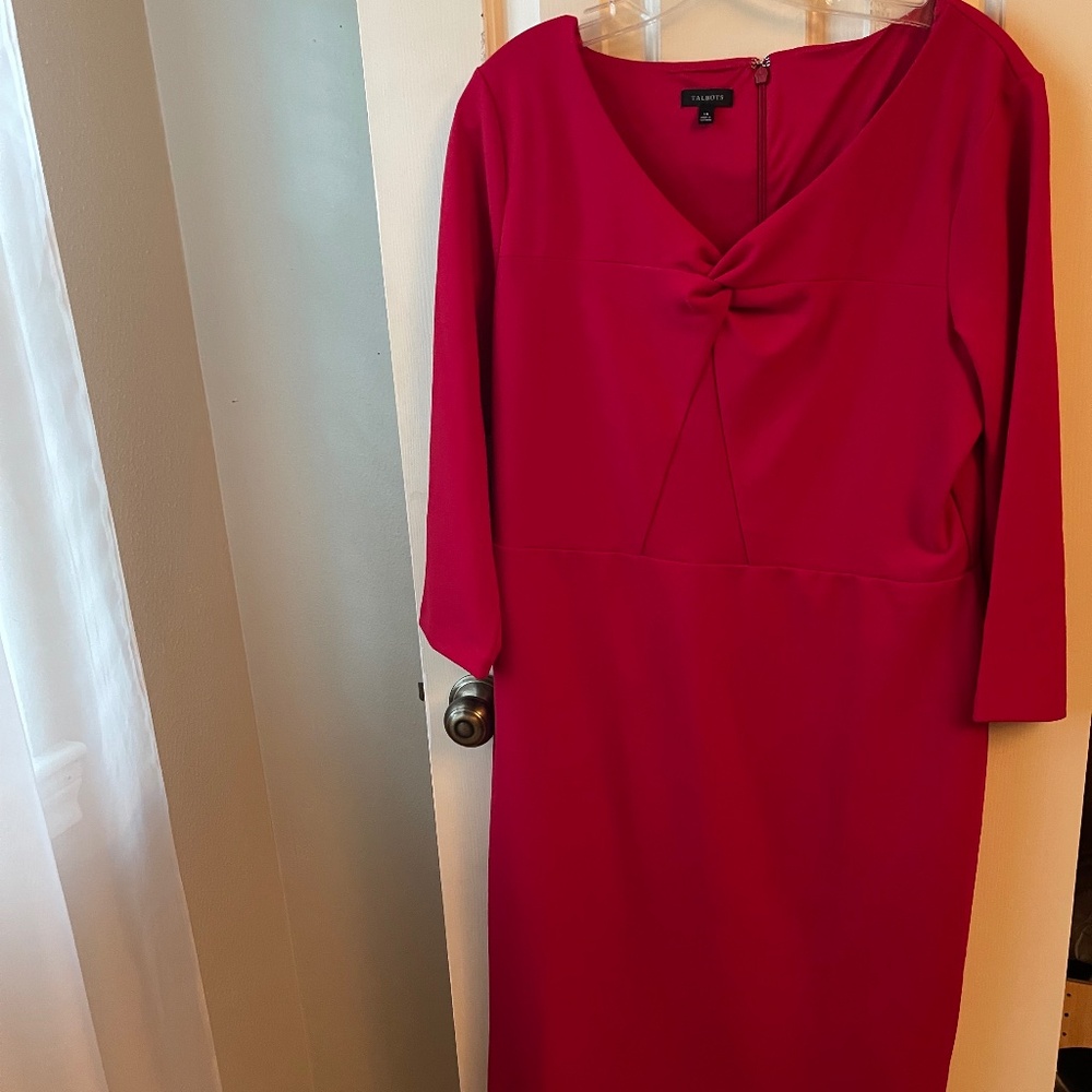 Gorgeous Talbots Red Knot V Neck Dress 14